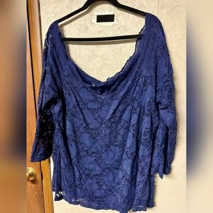 Torrid Navy Lace Blouse